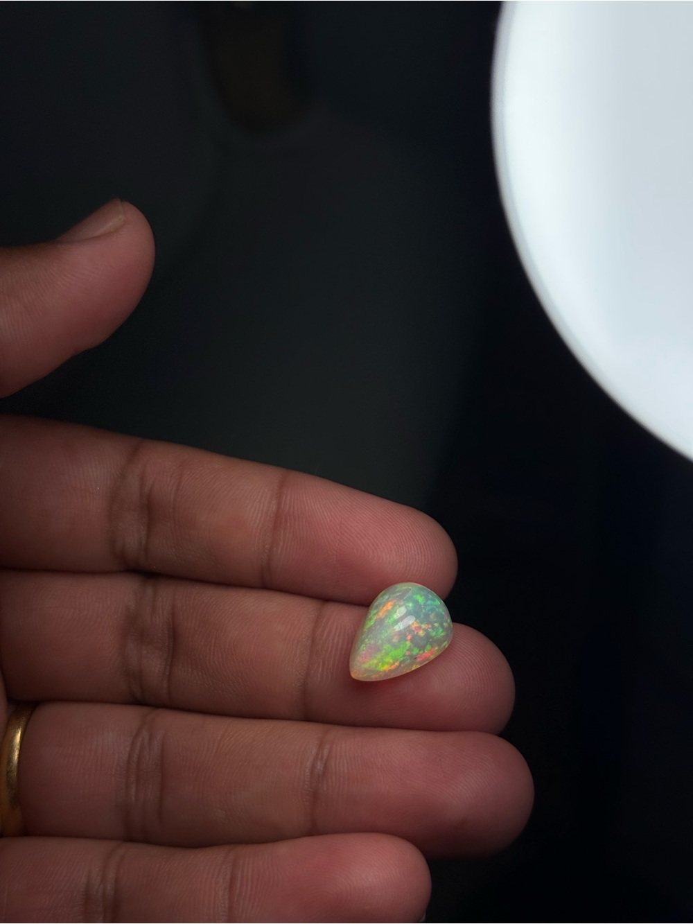 7.45 Ct Natural Ethiopian Opal Pear Shape Cabochon Loose Gemstone